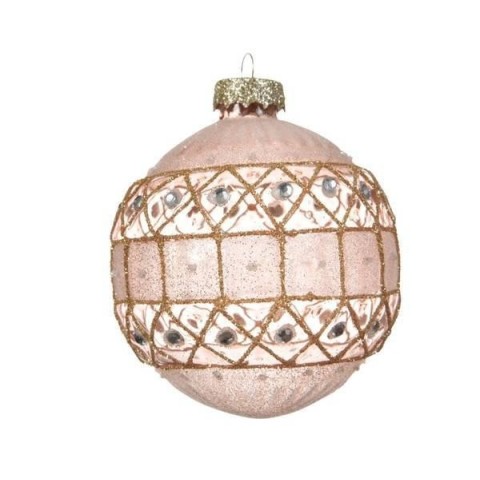 SFERA 8CM VETRO CGLITTER BLUS